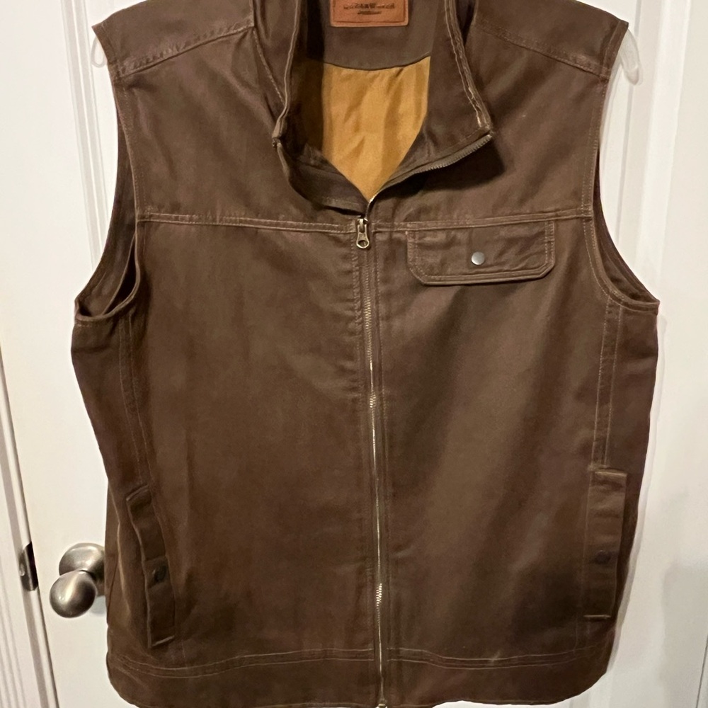 Men's Brown Zip-Front Vest